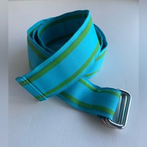 Lands’ End Aqua & Green double D belt Size Large